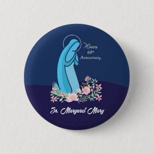 60-jarig jubileum van het kloosterleven Non Pink F Ronde Button 5,7 Cm