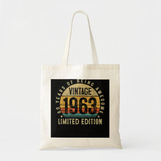 60-jarige geschenken geboren in 1963 60ste geboor tote bag