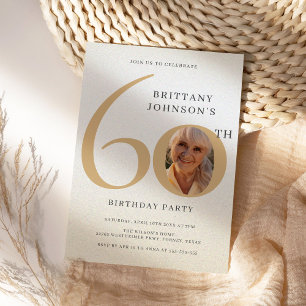 60 Jubileum foto Elegant 60ste verjaardag Kaart