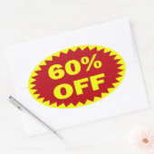 60% korting op kleinhandelaars ovale sticker (Envelop)