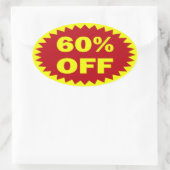 60% korting op kleinhandelaars ovale sticker (Tas)