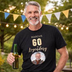 60 & Legendarisch Goud Foto 60ste Verjaardag Tri-Blend Shirt