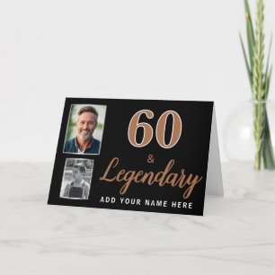 60 & Legendarische 2 foto's 60ste verjaardagskaart Kaart