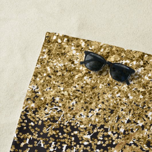 60 lijken goed gouden glitter-verjaardagsstrand op strandlaken (In situ)