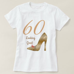 60 & look Great High Hiel Red Bow T-shirt
