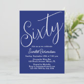 60 Modern Script Marine Blauw 60ste Verjaardagsfee Kaart (Staand voorkant)