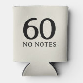60 No Notes Birthday Personalized Minimal Party Blikjeskoeler (Voorkant)