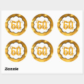 60 - Nombre d'or Stickers Anniversaire (Feuille)