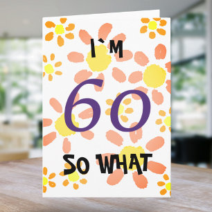 60 Nou en dan Leuk Aquarel Bloemig 60ste Verjaarda Kaart