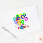 60! Ou N'Importe Quel Âge Ballons Stickers Rond An (Enveloppe)