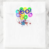 60! Ou N'Importe Quel Âge Ballons Stickers Rond An (Sac)