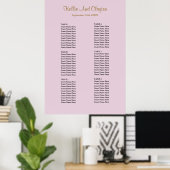 60 Paarse Simple Wedding Seating Chart Poster (Thuiskantoor)