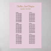 60 Paarse Simple Wedding Seating Chart Poster (Voorkant)
