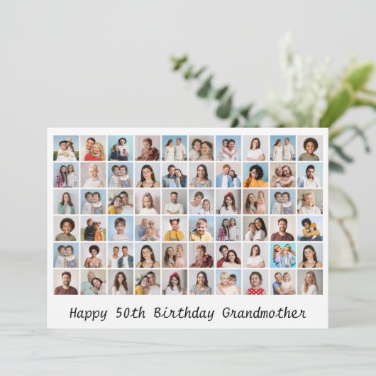 60 Photo Collage Ajouter Nom/Greeting Carte Annive (Debout devant)