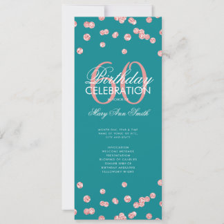 60 Programme d'anniversaire Rose Gold Parties scin