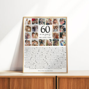 60 Redenen dat we van je houden Foto Collage Aande Perfect Poster