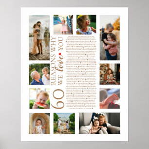 60 redenen waarom we van je houden Fotocollage Ver Poster