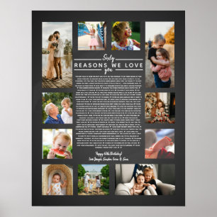 60 redenen waarom we van je verjaardagscadeau houd poster