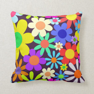60 Retro Country Floral Daisy Field Kussen