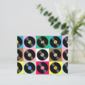 60 Retro  Vinyl Record Pop Art Briefkaart (Staand voorkant)