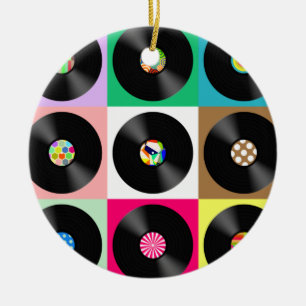 60 Retro Vinyl Record Pop Art Keramisch Ornament