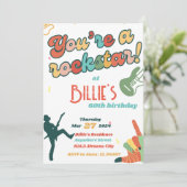 60 Rocks Rockstar gitaar 60e verjaardag uitnodigin Kaart (Staand voorkant)