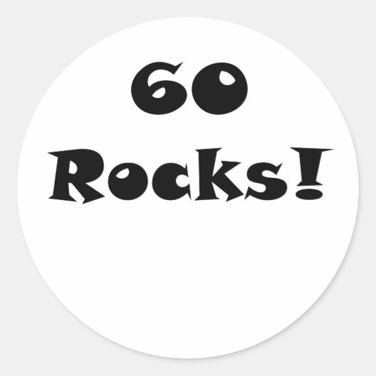 60 Rocks Ronde Sticker (Voorkant)