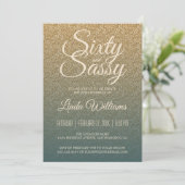 60 Sassy Gold Emerald Ombre 60e verjaardagsfeest Kaart (Staand voorkant)