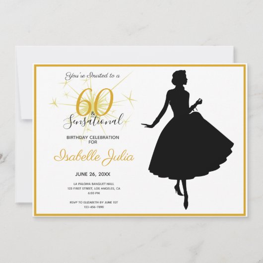 60 & SENSATIONAL 60e anniversaire Invitation (Devant)