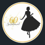 60 & SENSATIONAL 60e Anniversaire Sticker cadeau<br><div class="desc">Un autocollant chic et tendance à la silhouette de 60e anniversaire que vous pouvez utiliser pour personnaliser vos invitations, faveurs de fête et cadeaux à envoyer pour la célébration de votre soixantième anniversaire. Les mots "60 & SENSATIONAL" sont définis à l'aide de la typographie populaire en or et en noir....</div>