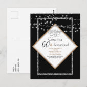 60 & Sensationele LIghts Birthday Party Invitation Briefkaart (Voorkant / Achterkant)