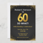 60 So What Black Gold 60th Birthday Kaart (Voorkant)