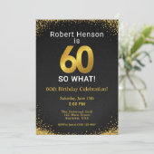 60 So What Black Gold 60th Birthday Kaart (Staand voorkant)