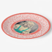 60 Uw foto Willekeurige nummer Patroon Koraal/Wit Papieren Bordje (Gekanteld)