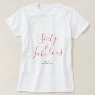 60 Verbluffende Roze Aangepaste Naam 60e Verjaarda T-shirt
