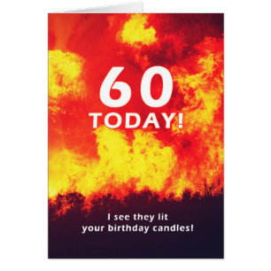 60 Verjaardag Bosbrand Kaars Humor 