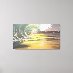 60 "x40" Canvas kunst w' "Breaker bij dageraad" af