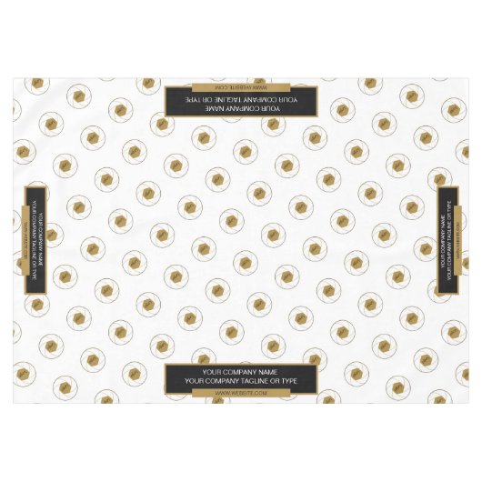 60"X84" Salon de Commerce Nappe Logo Or Blanc (Devant (Horizontal))