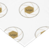 60"X84" Salon de Commerce Nappe Logo Or Blanc (Angle)