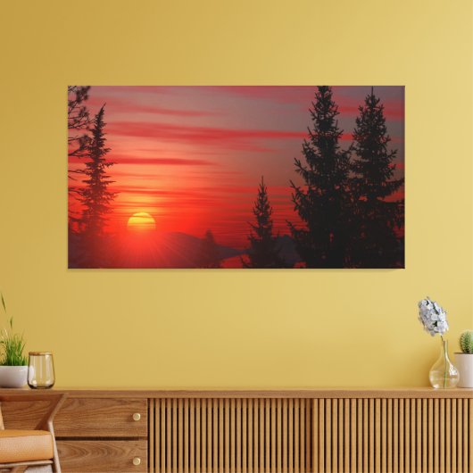 60" x 40" Canvas Art met "Rising Sun" afbeelding (Insitu (Woonkamer))