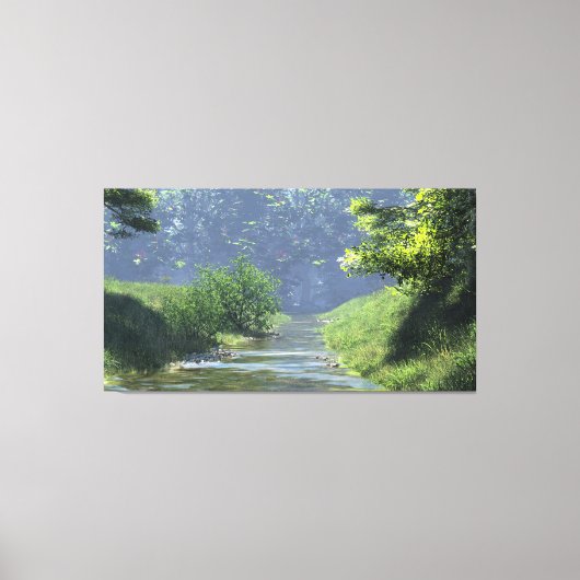 60" x 40" Canvas Art with "Babbling Brook" image (Voorkant)