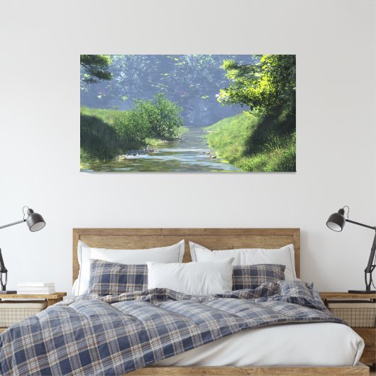 60" x 40" Canvas Art with "Babbling Brook" image (Insitu (Slaapkamer))