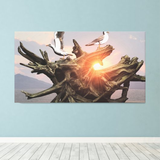 60" x 40" Canvas Art with "Driftwood" image (Insitu (Houten vloer))