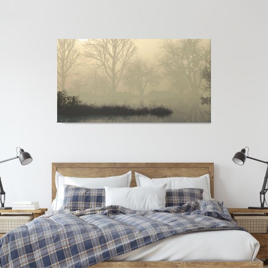60" x 40" Canvas Art with "Foggy Dawn" image (Insitu (Slaapkamer))