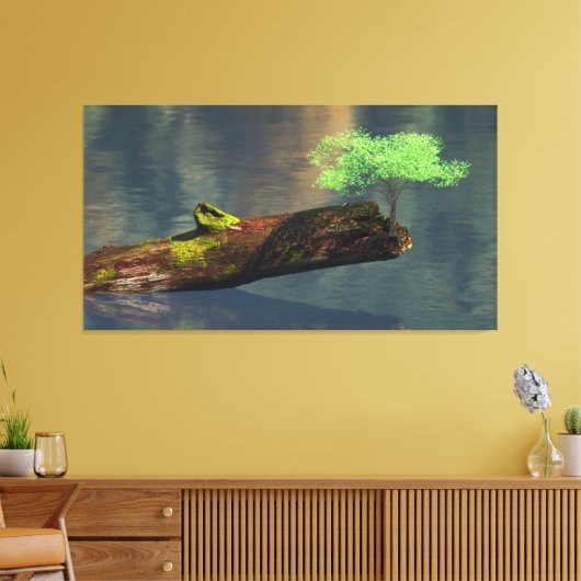 60" x 40" Canvas Art with "Rebirth (Green)" image (Insitu (Woonkamer))