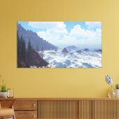 60" x 40" Canvas Art with "Rocky Coast" image (Insitu (Woonkamer))