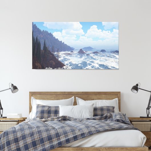 60" x 40" Canvas Art with "Rocky Coast" image (Insitu (Slaapkamer))