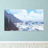 60" x 40" Canvas Art with "Rocky Coast" image (Insitu (Houten vloer))