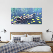 60" x 40" Canvas Art with "Turtles on a Log" image (Insitu (Slaapkamer))