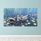 60" x 40" Canvas Art with "Turtles on a Log" image (Insitu (Houten vloer))